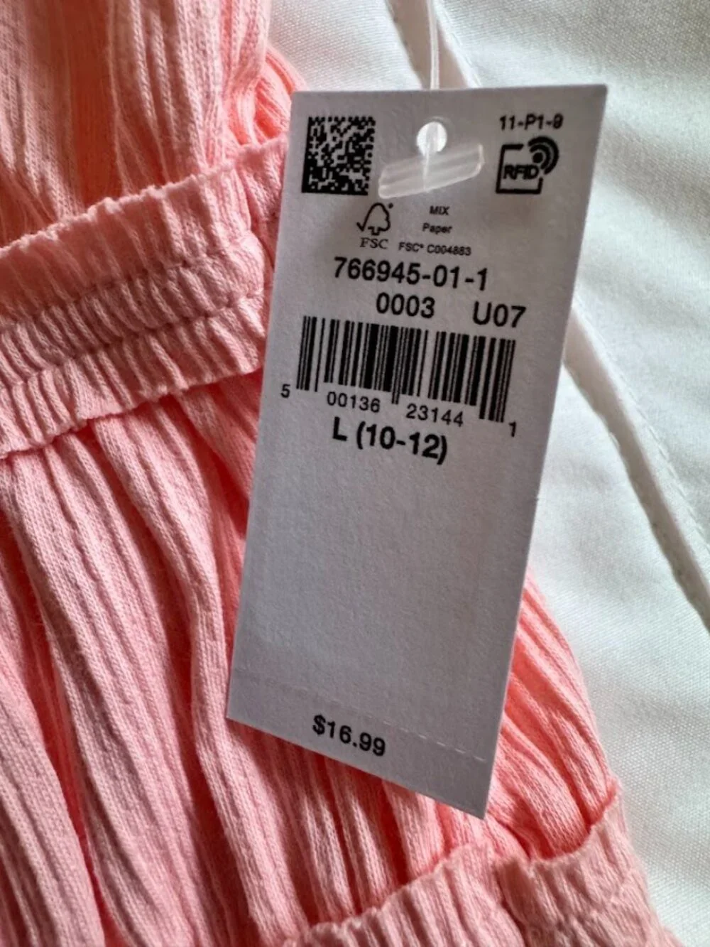 Old Navy Girls Large 10/12 Coral Ruffled Tank Top